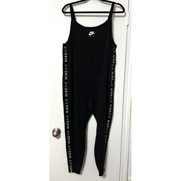 Nike Air Black Spaghetti Strap Pants Jumpsuit Bodysuit Stretchy Athletic Size 1X - Picture 3 of 6